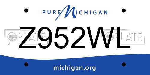 Z952WL Michigan License Plate