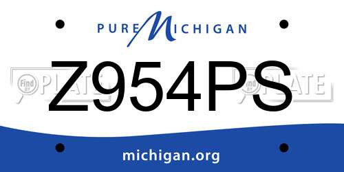 Z954PS Michigan License Plate