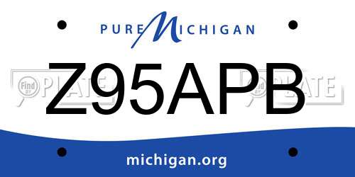 Z95APB Michigan License Plate