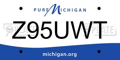 Z95UWT Michigan License Plate