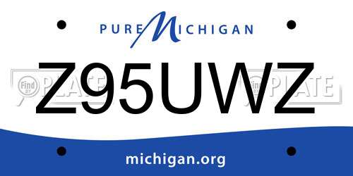 Z95UWZ Michigan License Plate