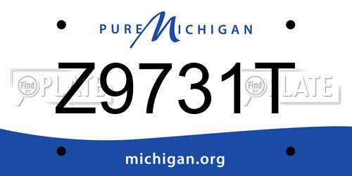 Z9731T Michigan License Plate