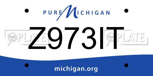 Z973IT Michigan License Plate