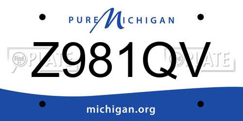 Z981QV Michigan License Plate