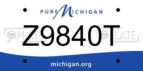 Z9840T Michigan License Plate