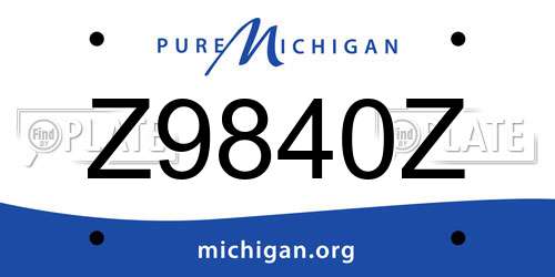 Z9840Z Michigan License Plate