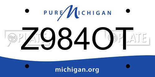 Z984OT Michigan License Plate