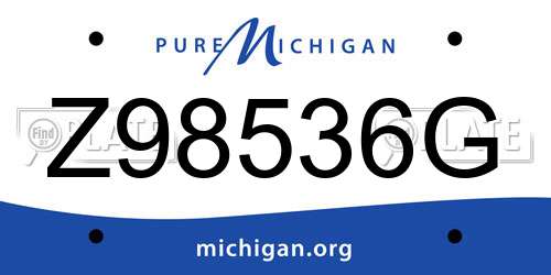 Z98536G Michigan License Plate