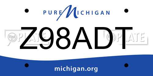 Z98ADT Michigan License Plate