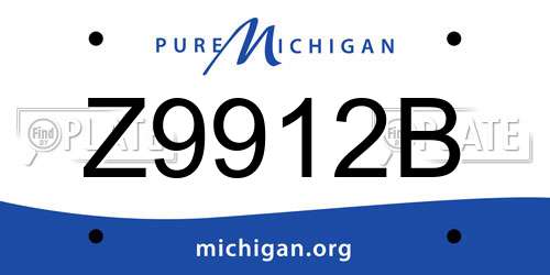 Z9912B Michigan License Plate
