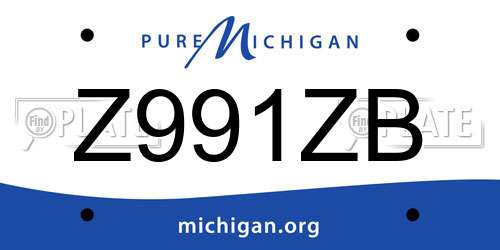 Z991ZB Michigan License Plate