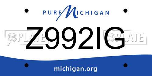 Z992IG Michigan License Plate