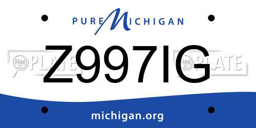 Z997IG Michigan License Plate
