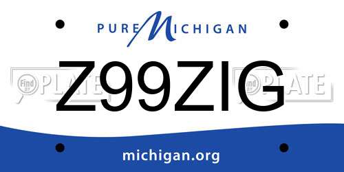 Z99ZIG Michigan License Plate
