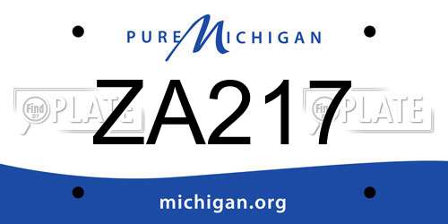 ZA217 Michigan License Plate
