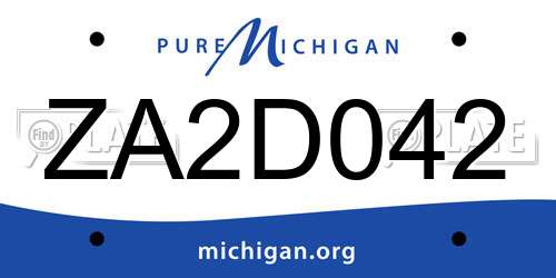ZA2D042 Michigan License Plate
