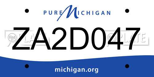 ZA2D047 Michigan License Plate