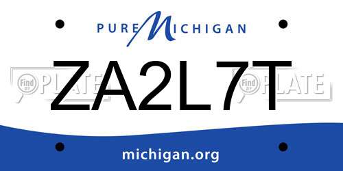 ZA2L7T Michigan License Plate