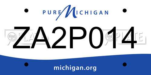 ZA2P014 Michigan License Plate