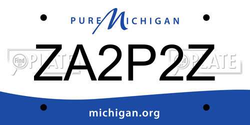 ZA2P2Z Michigan License Plate