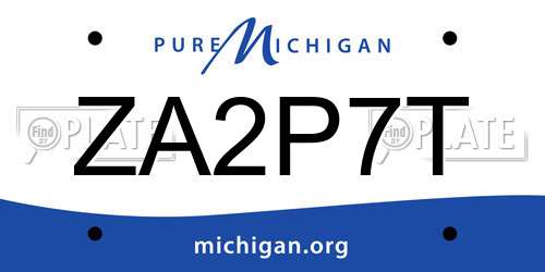 ZA2P7T Michigan License Plate