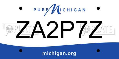 ZA2P7Z Michigan License Plate