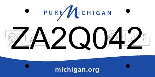 ZA2Q042 Michigan License Plate