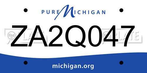 ZA2Q047 Michigan License Plate