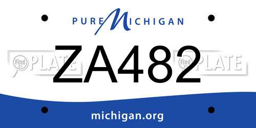 ZA482 Michigan License Plate