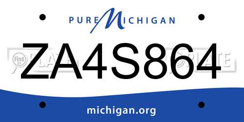 ZA4S864 Michigan License Plate