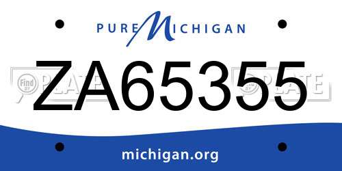ZA65355 Michigan License Plate