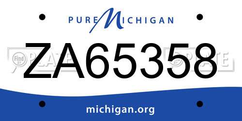 ZA65358 Michigan License Plate