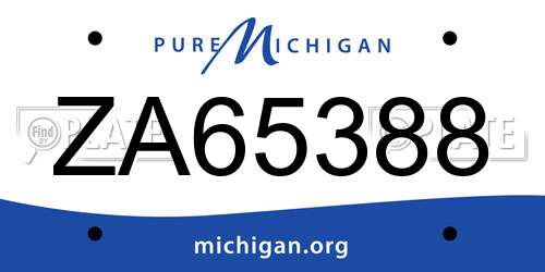 ZA65388 Michigan License Plate