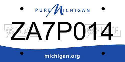 ZA7P014 Michigan License Plate
