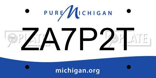 ZA7P2T Michigan License Plate