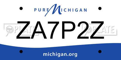 ZA7P2Z Michigan License Plate