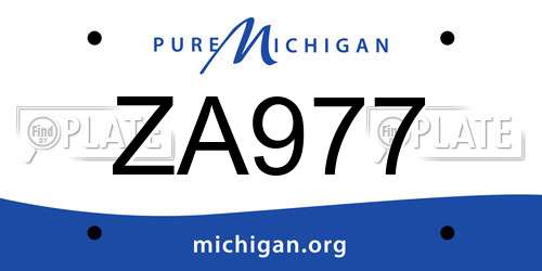 ZA977 Michigan License Plate