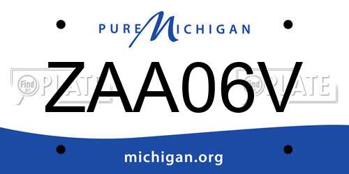 ZAA06V Michigan License Plate