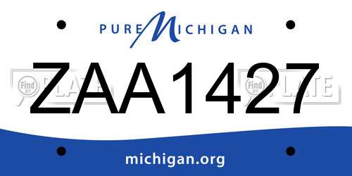 ZAA1427 Michigan License Plate