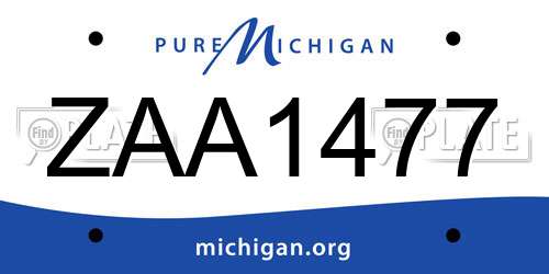 ZAA1477 Michigan License Plate