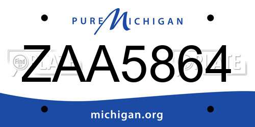 ZAA5864 Michigan License Plate