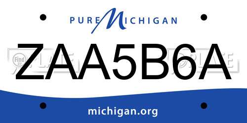ZAA5B6A Michigan License Plate