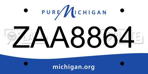 ZAA8864 Michigan License Plate