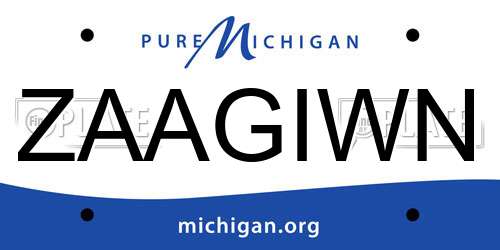ZAAGIWN Michigan License Plate