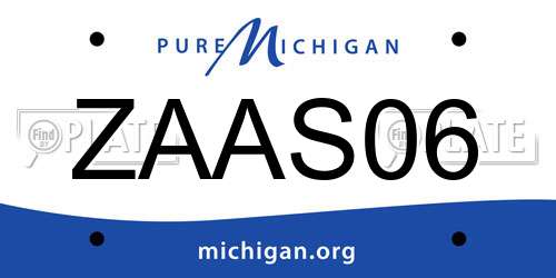 ZAAS06 Michigan License Plate