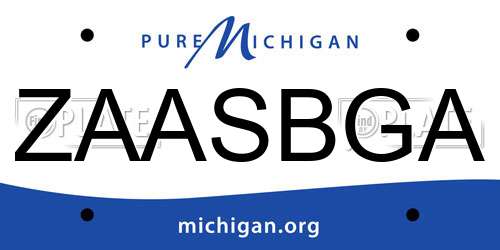 ZAASBGA Michigan License Plate