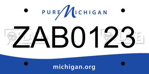 ZAB0123 Michigan License Plate