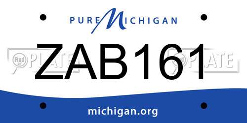 ZAB161 Michigan License Plate