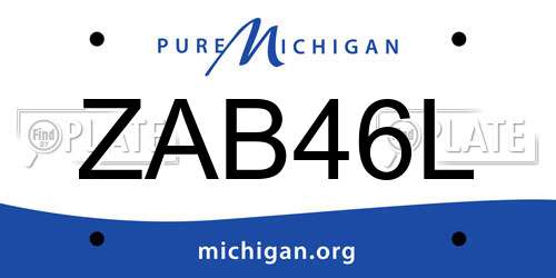 ZAB46L Michigan License Plate