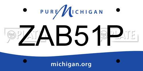 ZAB51P Michigan License Plate